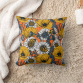 黄色と青の草原 クッション (ブランケット)