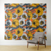 黄色と青の草原 タペストリー (インサイチュ(横))