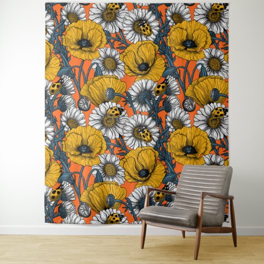 黄色と青の草原 タペストリー (インサイチュ)