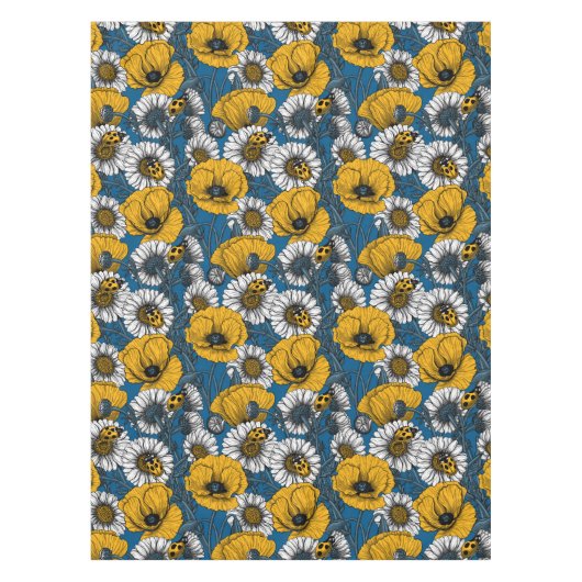 黄色と青の草原 テーブルクロス (正面)