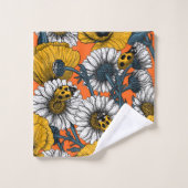 黄色と青の草原 バスタオルセット (ウォッシュタオル)