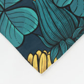 黄色と青の草原 フリースブランケット (角)