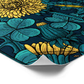 黄色と青の草原 ポスター (角)