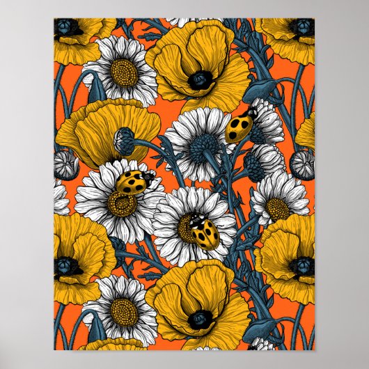 黄色と青の草原 ポスター (正面)