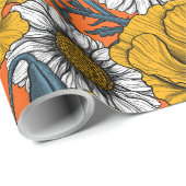 黄色と青の草原 ラッピングペーパー (ロールコーナー)