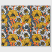 黄色と青の草原 ラッピングペーパー (フラット)