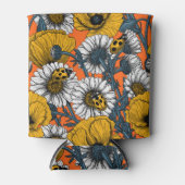 黄色と青の草原 缶クーラー (正面)