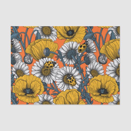 黄色と青の草原 薄葉紙 (正面)