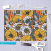 黄色と青の草原 薄葉紙 (クラフト)