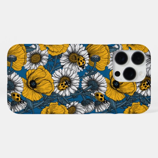 黄色と青の草原 iPhoneケース (裏面横)