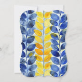 黄色と青の葉フラットカード (正面)