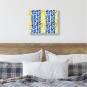 黄色と青の葉 キャンバスプリント (インサイチュ (寝室))