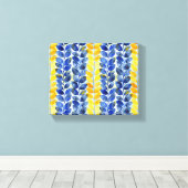 黄色と青の葉 キャンバスプリント (インサイチュ (ウッドフロア))