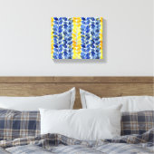 黄色と青の葉 キャンバスプリント (インサイチュ (寝室))