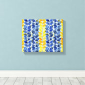 黄色と青の葉 キャンバスプリント (インサイチュ (ウッドフロア))