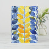 黄色と青の葉 サンキューカード (スタンド正面)