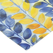 黄色と青の葉 ショートテーブルランナー (コーナー)