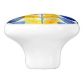 黄色と青の葉 セラミックノブ (側面)