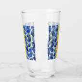 黄色と青の葉 タンブラーグラス (左)