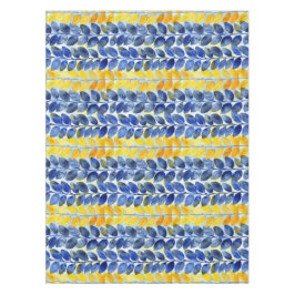 黄色と青の葉 テーブルクロス