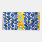 黄色と青の葉 デスクマット (正面)