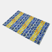 黄色と青の葉 ドアマット (アングル)