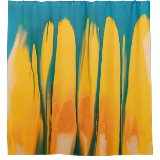 黄色と青の衣装 シャワーカーテン (正面)