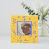 黄色と青の誕生発表 案内状 (スタンド正面)