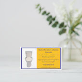 黄色と青の配管設備サービストイレ 名刺 (スタンド正面)