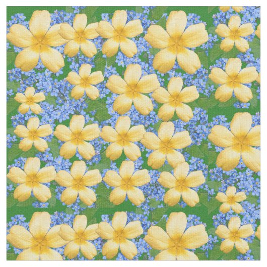 黄色と青の黄色 ファブリック (クローズアップ)