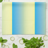 黄色と青の2トーン キッチンタオル (折り畳み)