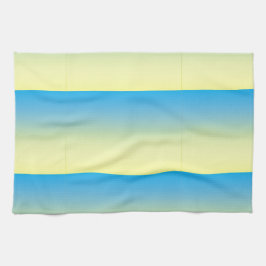 黄色と青の2トーン キッチンタオル