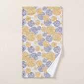 黄色と青ヒョウの皮のプリント付き円 バスタオルセット (ハンドタオル)