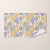 黄色と青ヒョウの皮のプリント付き円 バスタオルセット (ハンドタオル)