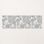 黄色と青ヒョウの皮のプリント付き円 ヨガマット (裏面(横))