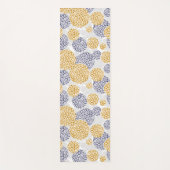 黄色と青ヒョウの皮のプリント付き円 ヨガマット (正面)