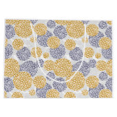 黄色と青ヒョウの皮のプリント付き円 ラージペーパーバッグ (裏面)