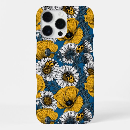 黄色と青色の牧草地 iPhoneケース (裏面)