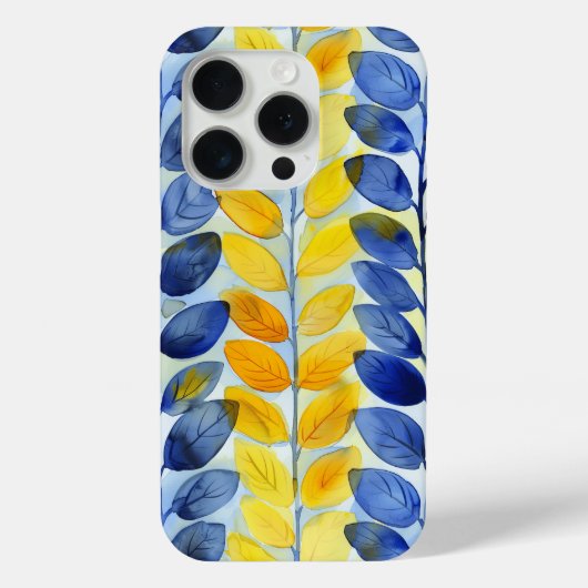 黄色と青色の葉 Case-Mate iPhoneケース (裏面)