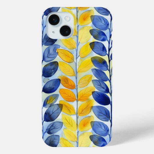 黄色と青色の葉 Case-Mate iPhoneケース (裏面)