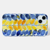 黄色と青色の葉 Case-Mate iPhoneケース (裏面 (横))