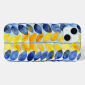 黄色と青色の葉 Case-Mate iPhoneケース (裏面 (横))