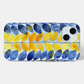黄色と青色の葉 Case-Mate iPhoneケース (裏面 (横))