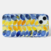 黄色と青色の葉 Case-Mate iPhoneケース (裏面 (横))