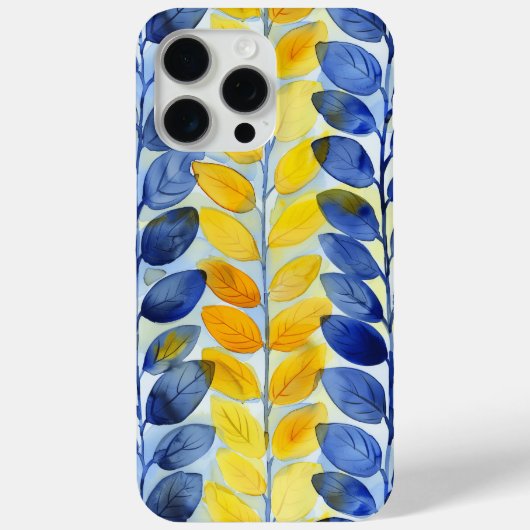 黄色と青色の葉 Case-Mate iPhoneケース (裏面)