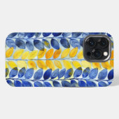 黄色と青色の葉 iPhoneケース (裏面横)