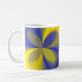 黄色と青4葉 コーヒーマグカップ (左)