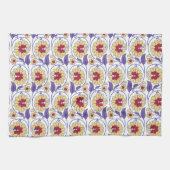 黄色と鮮やかオレンジ色のクレートを特徴とするデザイン キッチンタオル (横)