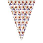 黄色と鮮やかオレンジ色のクレートを特徴とするデザイン バンティングフラッグ (第3の旗)