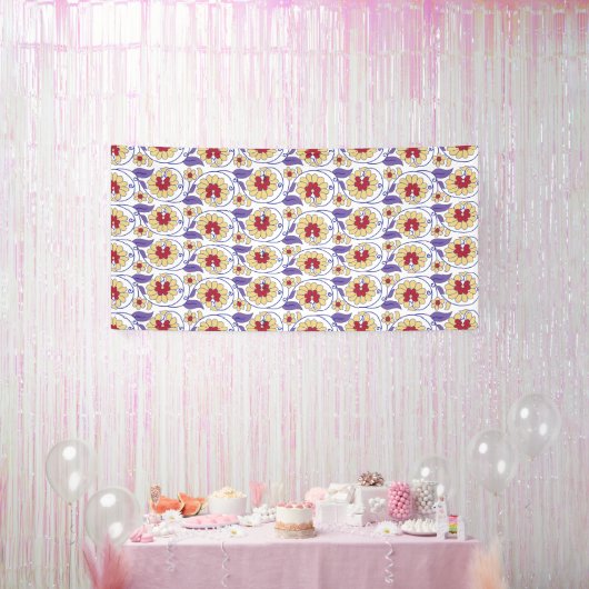 黄色と鮮やかオレンジ色のクレートを特徴とするデザイン 横断幕 (パーティー)